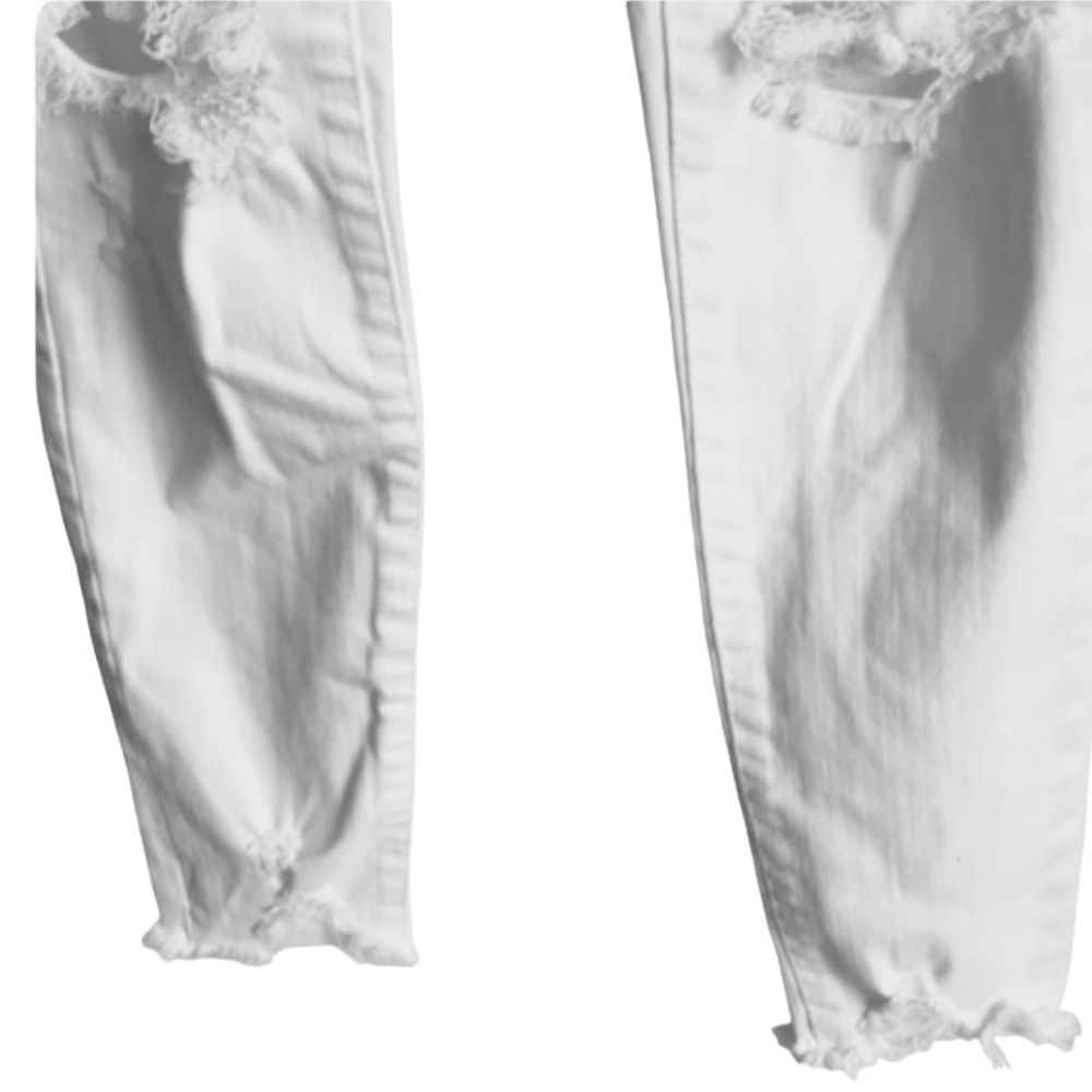 AMERICAN EAGLE Raw Hem Distressed Next Level Stretch HI- Rise Jeggings BNWOT - Picture 3 of 5